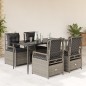 vidaXL Set comedor de jardín 5 pzas cojines ratán sintético gris claro