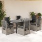 vidaXL Set comedor jardín 7 pzas y cojines ratán sintético gris claro vidaXL Set comedor jardín 7 pzas y cojines ratán sintético gris claro