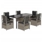 vidaXL Set comedor jardín 7 pzas y cojines ratán sintético gris claro vidaXL Set comedor jardín 7 pzas y cojines ratán sintético gris claro