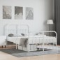 vidaXL Estructura cama metal con cabecero y estribo blanco 120x190 cm vidaXL Estructura cama metal con cabecero y estribo blanco 120x190 cm