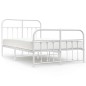 vidaXL Estructura cama metal con cabecero y estribo blanco 120x190 cm vidaXL Estructura cama metal con cabecero y estribo blanco 120x190 cm