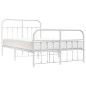 vidaXL Estructura cama metal con cabecero y estribo blanco 120x190 cm vidaXL Estructura cama metal con cabecero y estribo blanco 120x190 cm