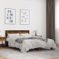 vidaXL Estructura cama madera ingeniería metal roble ahumado 135x190cm