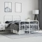 vidaXL Estructura cama metal con cabecero y estribo blanco 120x190 cm vidaXL Estructura cama metal con cabecero y estribo blanco 120x190 cm
