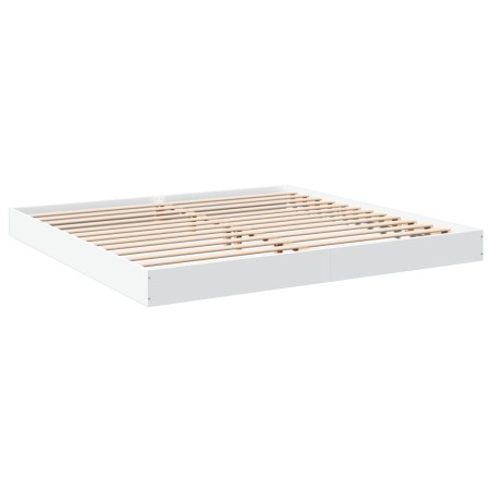 vidaXL Estructura de cama madera de ingeniería blanca 200x200 cm