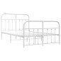 vidaXL Estructura cama metal con cabecero y estribo blanco 120x190 cm vidaXL Estructura cama metal con cabecero y estribo blanco 120x190 cm