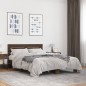 vidaXL Estructura cama madera ingeniería metal marrón roble 135x190 cm vidaXL Estructura cama madera ingeniería metal marrón roble 135x190 cm