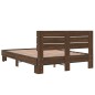 vidaXL Estructura cama madera ingeniería metal marrón roble 135x190 cm vidaXL Estructura cama madera ingeniería metal marrón roble 135x190 cm