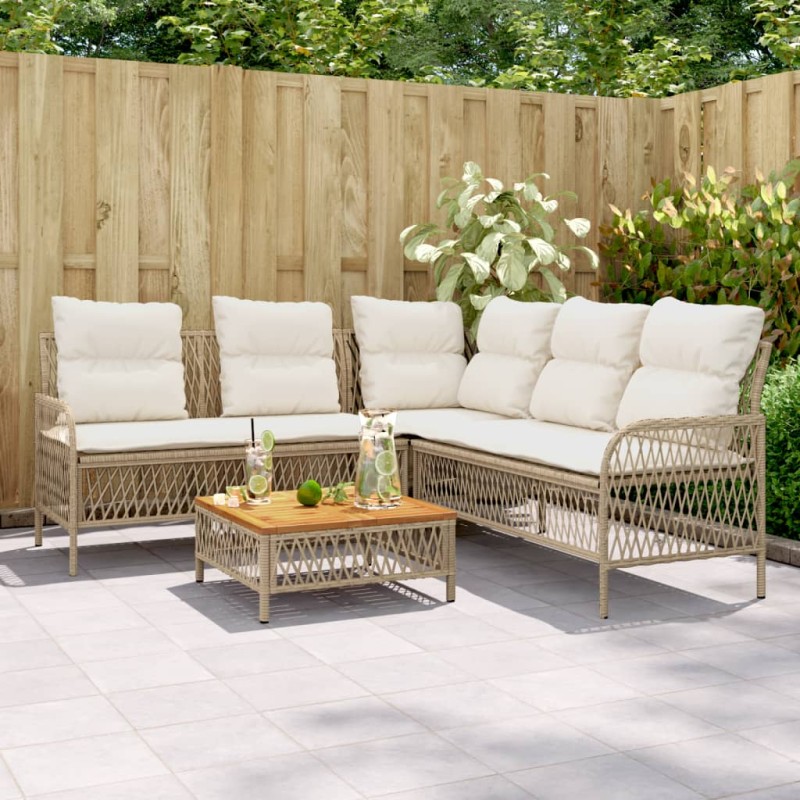 vidaXL Set de sofás de jardín 2 pzas y cojines ratán sintético marrón vidaXL Set de sofás de jardín 2 pzas y cojines ratán sintético marrón