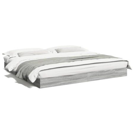 vidaXL Estructura de cama madera de ingeniería gris Sonoma 200x200 cm