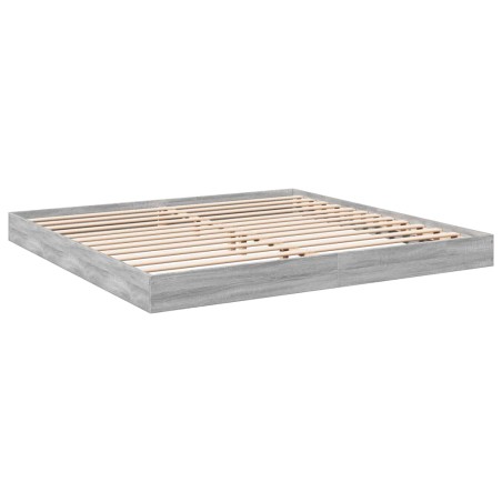 vidaXL Estructura de cama madera de ingeniería gris Sonoma 200x200 cm