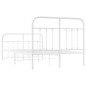 vidaXL Estructura cama metal con cabecero y estribo blanco 120x190 cm vidaXL Estructura cama metal con cabecero y estribo blanco 120x190 cm