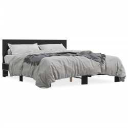 vidaXL Estructura de cama madera de ingeniería y metal negro 150x200cm