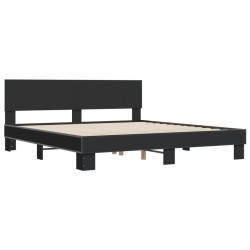 vidaXL Estructura de cama madera de ingeniería y metal negro 200x200cm