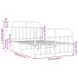 vidaXL Estructura cama metal con cabecero y estribo blanco 120x190 cm vidaXL Estructura cama metal con cabecero y estribo blanco 120x190 cm