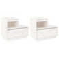 vidaXL Mesitas de noche 2 uds madera maciza de pino blanco 60x34x51 cm vidaXL Mesitas de noche 2 uds madera maciza de pino blanco 60x34x51 cm