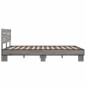 vidaXL Estructura cama madera ingeniería metal gris Sonoma 140x190 cm vidaXL Estructura cama madera ingeniería metal gris Sonoma 140x190 cm