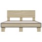 vidaXL Estructura cama madera ingeniería metal roble Sonoma 140x200 cm vidaXL Estructura cama madera ingeniería metal roble Sonoma 140x200 cm