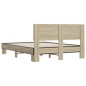 vidaXL Estructura cama madera ingeniería metal roble Sonoma 140x200 cm vidaXL Estructura cama madera ingeniería metal roble Sonoma 140x200 cm