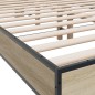 vidaXL Estructura cama madera ingeniería metal roble Sonoma 140x200 cm vidaXL Estructura cama madera ingeniería metal roble Sonoma 140x200 cm