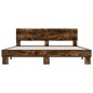 vidaXL Estructura cama madera ingeniería metal roble ahumado 180x200cm vidaXL Estructura cama madera ingeniería metal roble ahumado 180x200cm