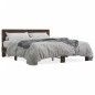 vidaXL Estructura cama madera ingeniería metal marrón roble 150x200 cm