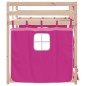 vidaXL Litera con cortinas madera maciza de pino rosa 75x190 cm vidaXL Litera con cortinas madera maciza de pino rosa 75x190 cm