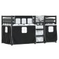 vidaXL Litera con cortinas madera maciza pino blanco y negro 90x190 cm vidaXL Litera con cortinas madera maciza pino blanco y negro 90x190 cm