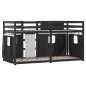 vidaXL Litera con cortinas madera maciza pino blanco y negro 90x190 cm vidaXL Litera con cortinas madera maciza pino blanco y negro 90x190 cm