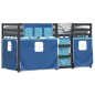 vidaXL Litera con cortinas madera maciza de pino azul 90x190 cm vidaXL Litera con cortinas madera maciza de pino azul 90x190 cm