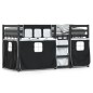 vidaXL Litera con cortinas madera maciza pino blanco y negro 75x190 cm vidaXL Litera con cortinas madera maciza pino blanco y negro 75x190 cm