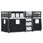 vidaXL Litera con cortinas madera maciza pino blanco y negro 75x190 cm vidaXL Litera con cortinas madera maciza pino blanco y negro 75x190 cm