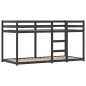 vidaXL Litera con cortinas madera maciza pino blanco y negro 75x190 cm vidaXL Litera con cortinas madera maciza pino blanco y negro 75x190 cm