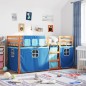 vidaXL Litera con cortinas madera maciza de pino azul 90x190 cm vidaXL Litera con cortinas madera maciza de pino azul 90x190 cm