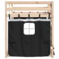 vidaXL Litera con cortinas madera maciza pino blanco y negro 90x190 cm vidaXL Litera con cortinas madera maciza pino blanco y negro 90x190 cm