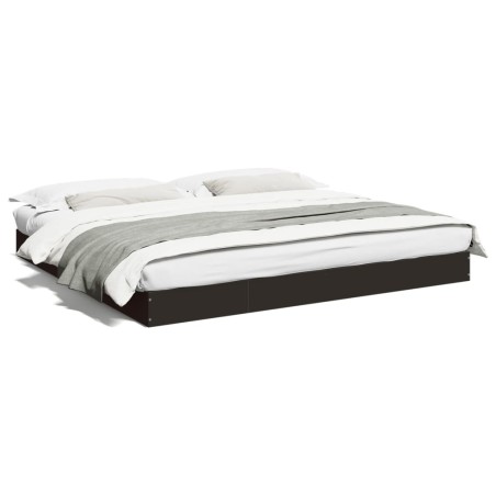 vidaXL Estructura de cama madera de ingeniería negra 180x200 cm