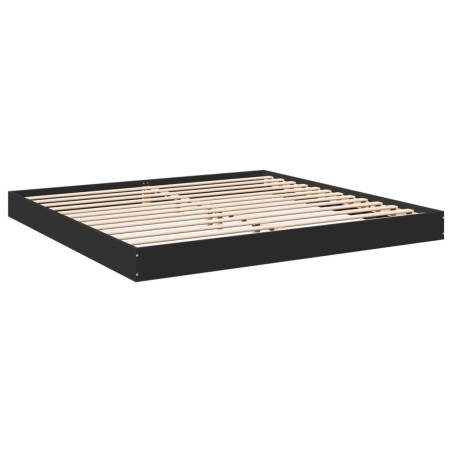 vidaXL Estructura de cama madera de ingeniería negra 180x200 cm