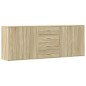 vidaXL Aparadores 3 uds madera contrachapada color roble sonoma