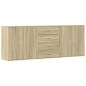 vidaXL Aparadores 3 uds madera contrachapada color roble sonoma