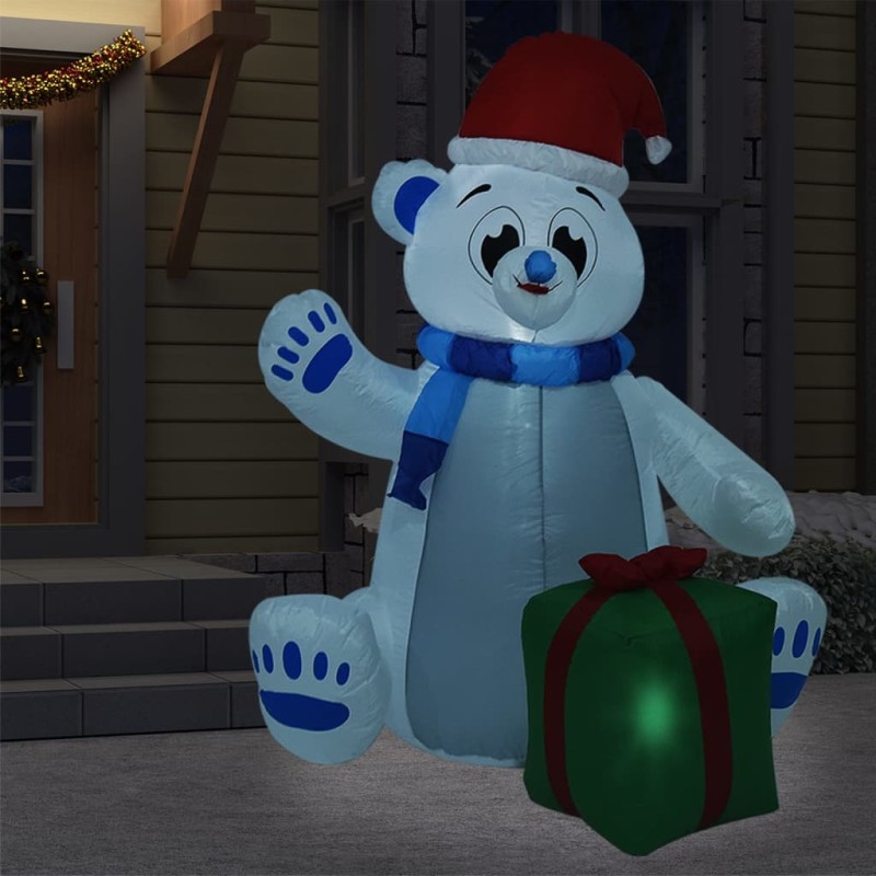 vidaXL Oso polar inflable de Navidad LED interior y exterior 2,4 m vidaXL Oso polar inflable de Navidad LED interior y exterior 2,4 m
