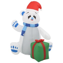 vidaXL Oso polar inflable de Navidad LED interior y exterior 2,4 m