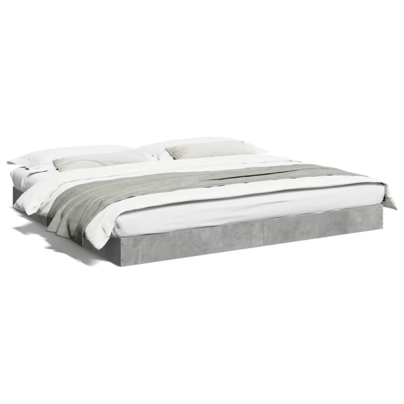 vidaXL Estructura de cama madera de ingeniería gris hormigón 180x200cm vidaXL Estructura de cama madera de ingeniería gris hormigón 180x200cm