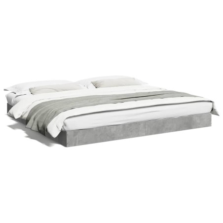 vidaXL Estructura de cama madera de ingeniería gris hormigón 180x200cm