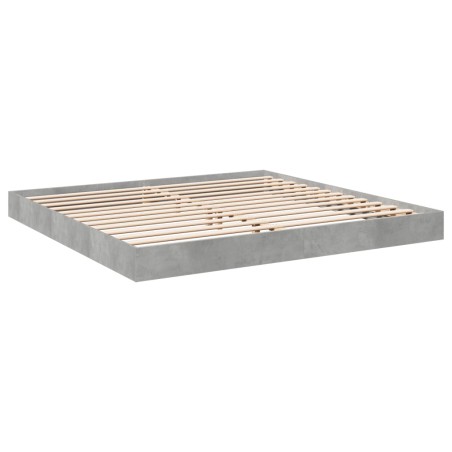 vidaXL Estructura de cama madera de ingeniería gris hormigón 180x200cm