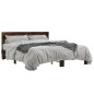 vidaXL Estructura cama madera ingeniería metal roble ahumado 160x200cm vidaXL Estructura cama madera ingeniería metal roble ahumado 160x200cm