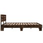 vidaXL Estructura cama madera ingeniería metal roble ahumado 160x200cm vidaXL Estructura cama madera ingeniería metal roble ahumado 160x200cm