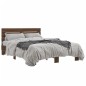 vidaXL Estructura cama madera ingeniería metal marrón roble 140x200 cm vidaXL Estructura cama madera ingeniería metal marrón roble 140x200 cm