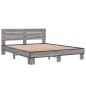 vidaXL Estructura cama madera ingeniería metal gris Sonoma 150x200 cm vidaXL Estructura cama madera ingeniería metal gris Sonoma 150x200 cm