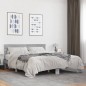 vidaXL Estructura cama madera ingeniería metal gris Sonoma 150x200 cm vidaXL Estructura cama madera ingeniería metal gris Sonoma 150x200 cm