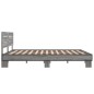 vidaXL Estructura cama madera ingeniería metal gris Sonoma 150x200 cm vidaXL Estructura cama madera ingeniería metal gris Sonoma 150x200 cm